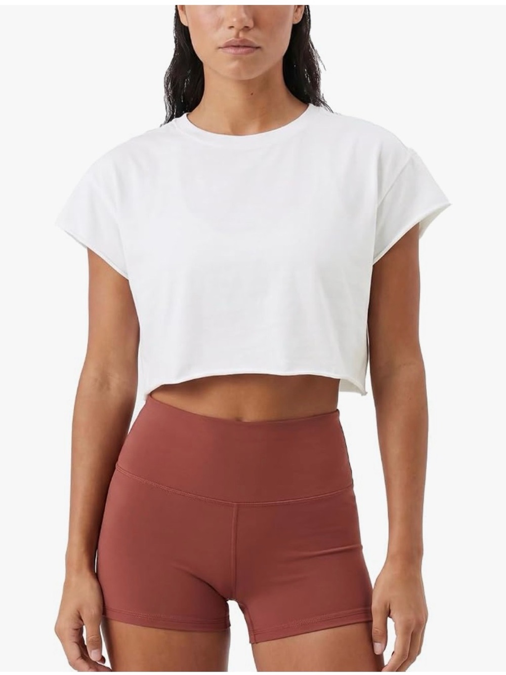 NWT Cropped White Cap-Sleeve Top-S